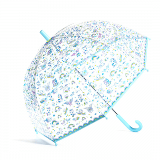 transparenter Kinderregenschirm mit Einhörnern