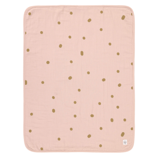 Lässig Decke Muslin GOTS Dots rosa