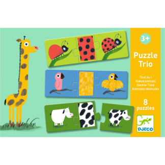 Puzzle Trio nackte Tiere Djeco